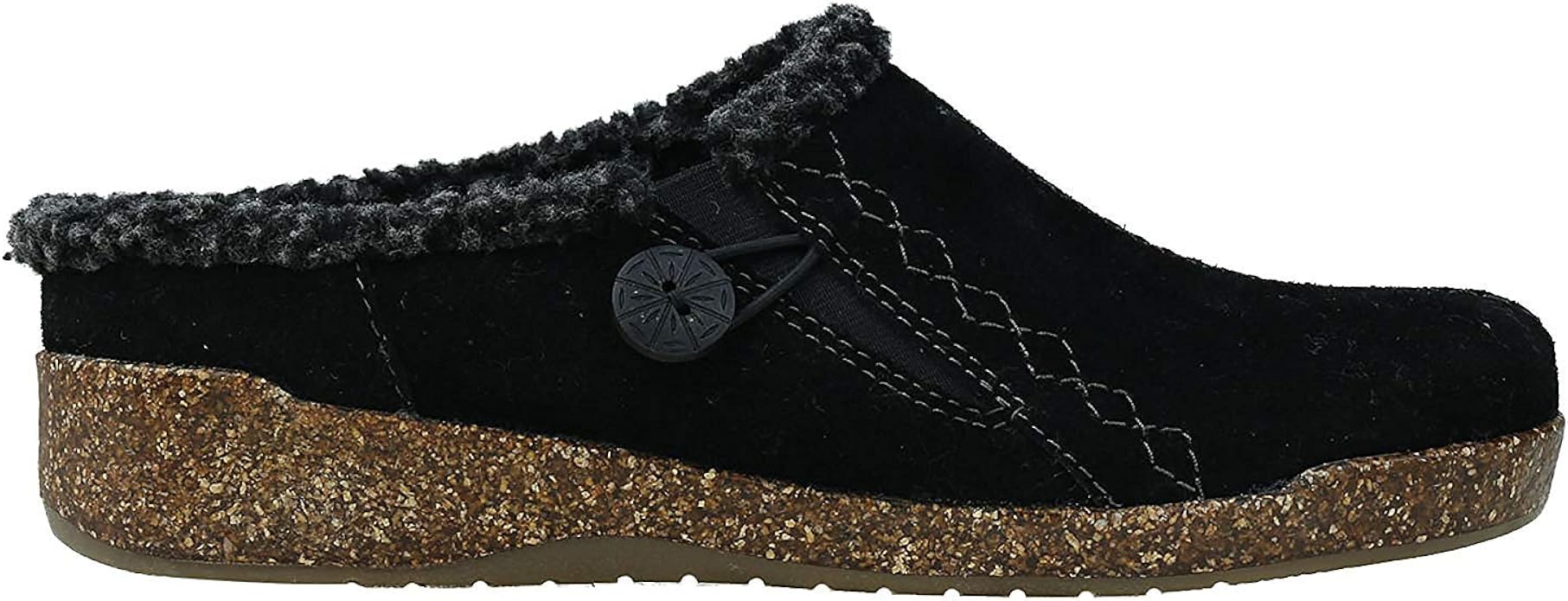 black suede clogs