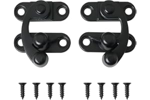 DGBRSM 2pcs Antique Hook Hasp Latch Black Padlock Hasp Hook Lock for Jewelry Box Cabinet Toolbox Suitcase