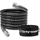 Camper & RV Black Water Hose - No-Kink Design Camper Sewer Hose - RV Accessories With Storage Bag - Perfect For Black Water, 