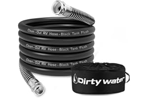 KOOPRIMIT Camper & RV Black Water Hose - No-Kink Design Camper Sewer Hose - RV Accessories With Storage Bag - Perfect For Black Water, Gray Water, And RV Tank Cleaning, 25FT 5/8" Diameter