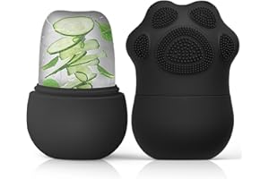 AQUUAERA Ice Face Roller For Women, Ice Cube for face and Eyes,De-Puff Eye Bags,Reduce Migraine Pain,Cat Claws Reusable Massage Silicone Ice mold Skin Care Tools (Black)