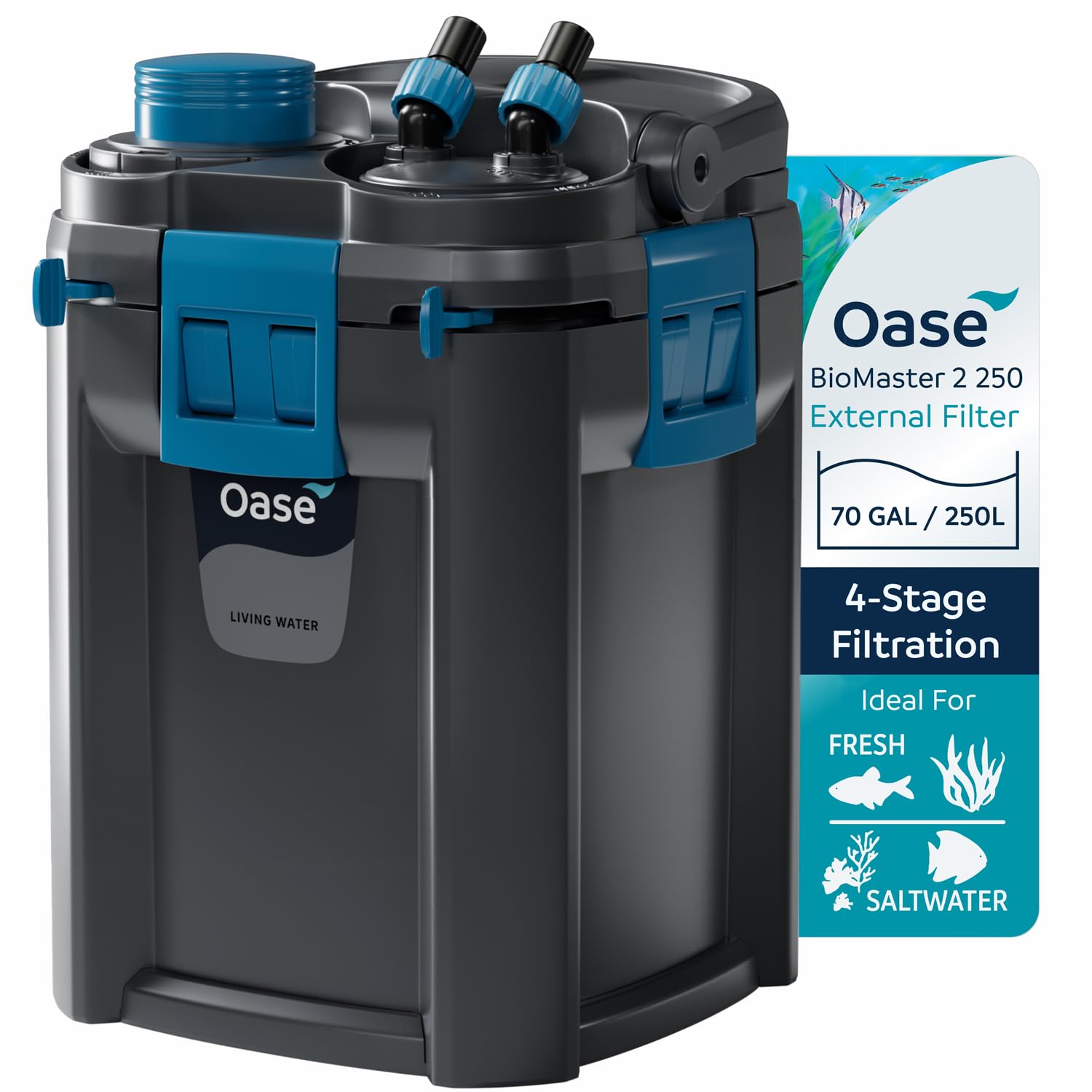 Photo 1 of OASE BioMaster 2 250 Canister Filter for Aquariums – External Aquarium Filter with EasyClean Pre-Filter – Quiet Performance – Freshwater & Saltwater, Up to 70 Gallons