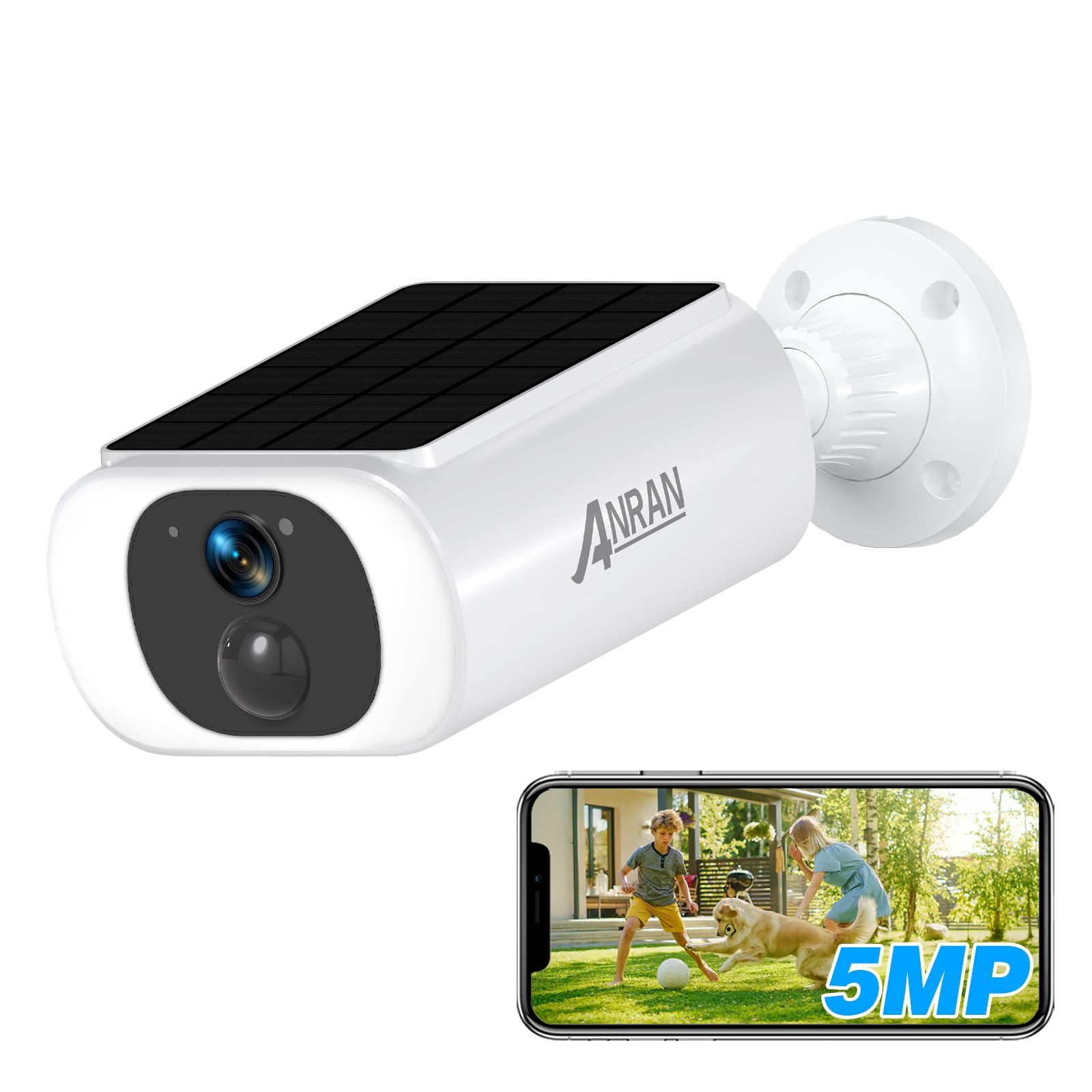 Photo 1 of ANRAN 5MP Solar Security Camera Outdoor, Wireless Battery Powered WiFi Camera for Home Surveillance with Buit-in Solar Panel, Color Night Vision, 2-Way Audio, Siren Alarm, Works with Alexa, C3 Max