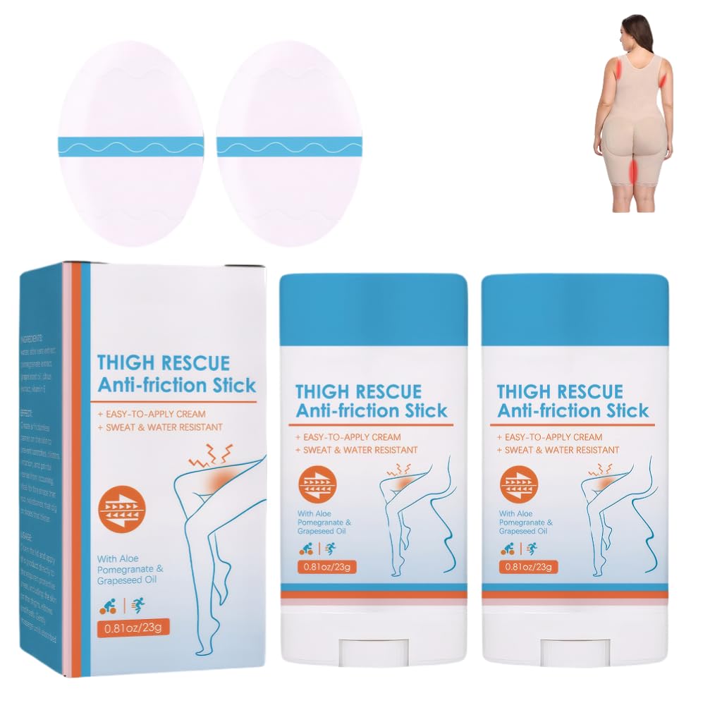 Neyeau 2PCS Megababe Thigh Rescue,Waterproof Running Chafing Stick,Megababe,Thigh Rescue & Skin Protection,for Heel,Lower Arm,Thigh,Legs,Skin Protection-23g,mit zwei Anti-Verschleiß-Patches