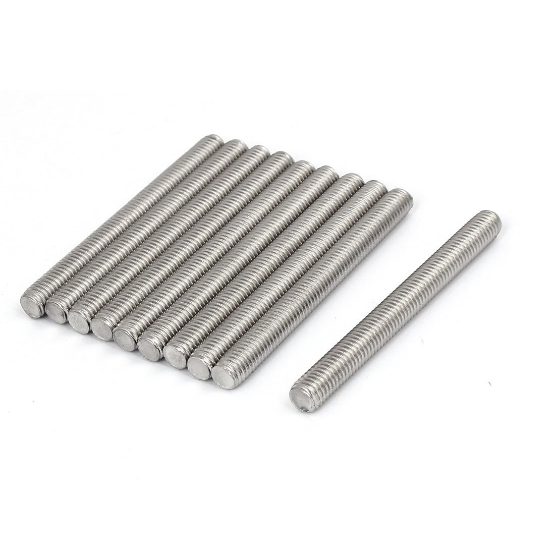 Sourcingmap M8 x 80mm 1.25mm Pitch 304 Stainless Steel Fully Threaded Rods Bar Studs 10 Pcs