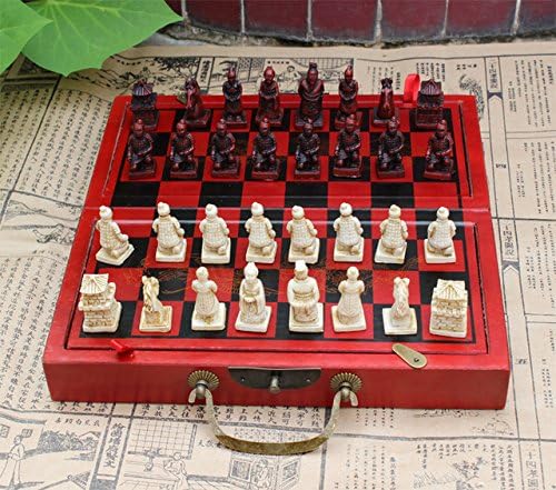 Vitality Life Professional International Chess Game Version Wooden Chess Standard Folding Educational Antique Terracotta Chess Pawn as Gifts