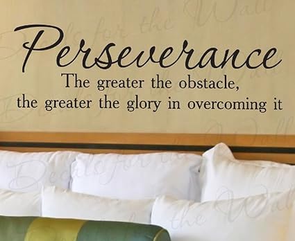 Autocollant Mural Lettres Perseverance Le Plus Grand Obstacle Glory Success Office Motivante Motivation Reussite Success Ative Vinyle Citation Autocollant Disant Art Mural Decor De Chambre A Coucher Amazon Fr Cuisine Maison