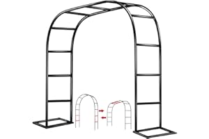 ZANGEROI Garden Arch Trellis for Climbing Plants Outdoor Wedding Arches for Ceremony Black Metal Garden Arbor Indoor Garden Arches for Party Decoration 7.9ft Wide X 6.4ft High (Garden Arch)