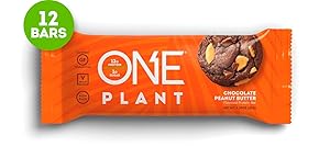 ONE Plant Protein Bars, Chocolate Peanut Butter, Gluten Free Protein Bars With 12g protein & Only 1g sugar, Guilt-Free Snacking for High Protein Diets, 1.59 Oz (12 Pack)