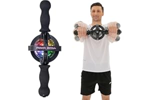 ACELETE Arm Gyro Ball Core Trainer Arm Exercise Torque Ball with Handle Forearm Strengthener for Stronger Arm Bones and Muscle with LED Light