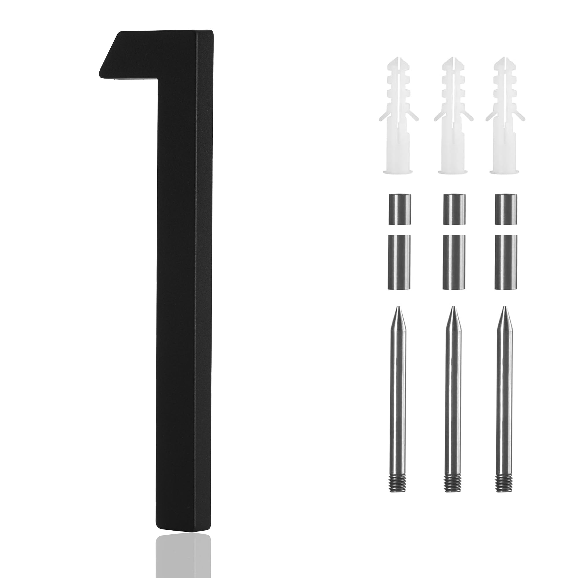 Photo 1 of 9 Inch Modern House Numbers For Outside Metal,Large Address Numbers For House Matte Black Outdoor Floating Flush Mount Vertical Horizontal Zinc Home Address Numbers 1