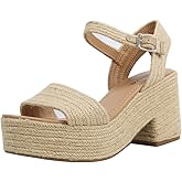 Soda Women's Castle Jute Open Toe Ankle Strap Platform Wedge