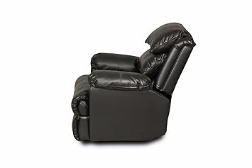 Black Leatherette Single Seater Manual Recliner (Leatherette)