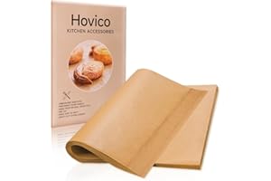 Hovico 130PCS Parchment Paper Baking Sheets, 13 x 9 In, Precut Non-Stick Parchment Sheets for Baking, Grilling, Air Fryer, Steaming, and More (Unbleached) - Perfect for BBQ, Picnic, Festival, Bread
