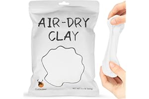 Cutedeer White Air Dry Clay, 1.1lb Foam Modeling Clay, Soft Squishy Molding for Kids Adults, Arts & Crafts Project Slime Supplies(1.1lb - 1 Pack, White)