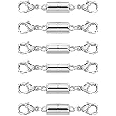 6PCS Double Lobster Clasp Magnetic Jewelry Clasps, Magnetic Necklace Clasps and Closures Jewelry Clasp Converters for Bracelets Chain Extender for Women