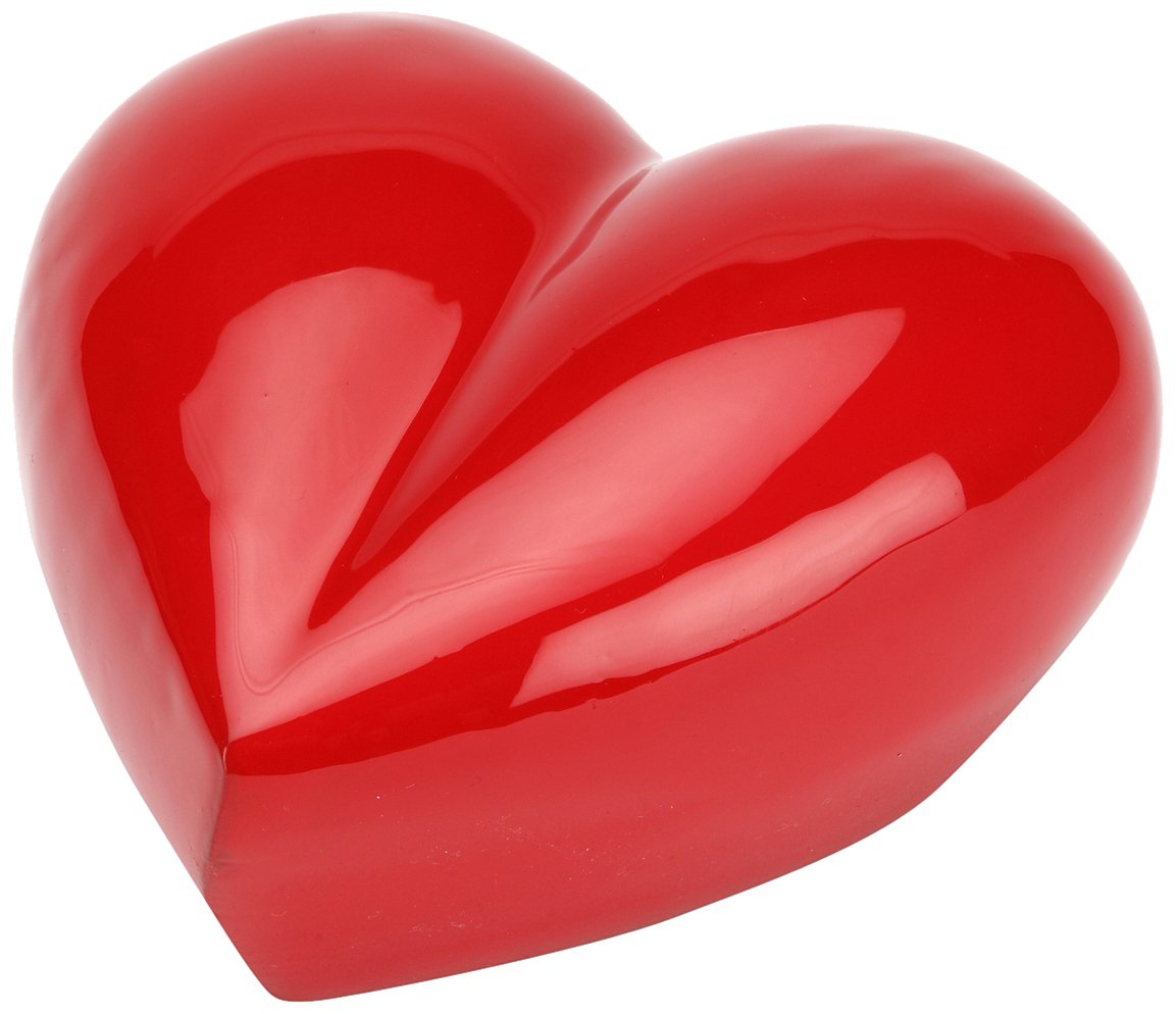 Urns UK Cremation Memorial Heart Keepsake Urn Margate, Red 5" Large