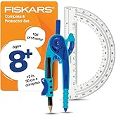 Fiskars Geometry Set, Compass and Protractor Set, Color Received May Vary