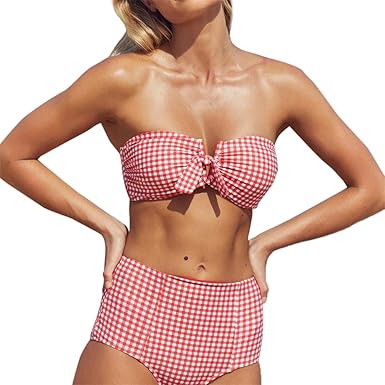gingham high waisted bikini