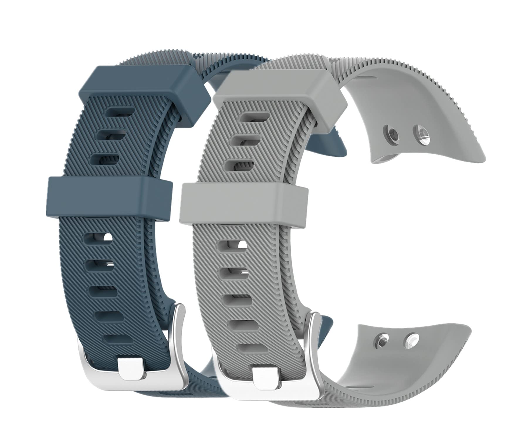 Muovrto Silicone Strap for Garmin Forerunner 45/Garmin Swim 2, Sport Band Watch Strap with Case for Garmin Forerunner 45 (for Garmin 45/ Swim 2, Slate +Grey)