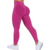 GUWIDEO Scrunch Butt Lifting Leggings for Women Crossover Seamless Workout Leggings V-Shape Tummy Control Athletic Yoga Pants