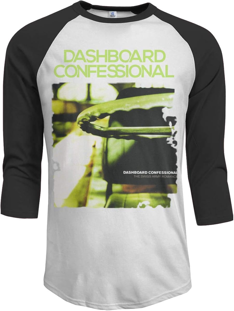 JeremiahR Dashboard Confessional The Swiss Army Romance Men's 3/4 Sleeve Raglan Baseball Tee Black S
