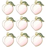 50Pcs Peach Charm - Creative Peach Charms for Jewelry Making, SiegYma Pink Fruit Earrings Fruit Charms Pendant DIY for Earrings Necklace Bracelet Jewelry Making and Crafting