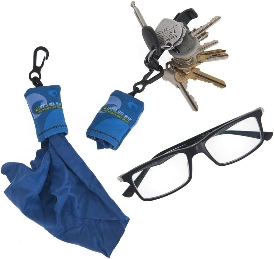 2 Microfiber Eyeglasses Hermit Cleaning Cloth Keychain Glasses Camera