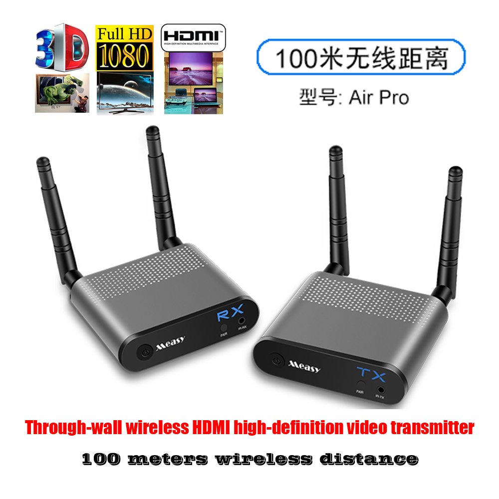 MEASY Home HDMI Digital Wireless Transmitter & Receiver AIR PRO for HD 1080p Video Streaming with IR Remote Extender UP 100M/330 feet