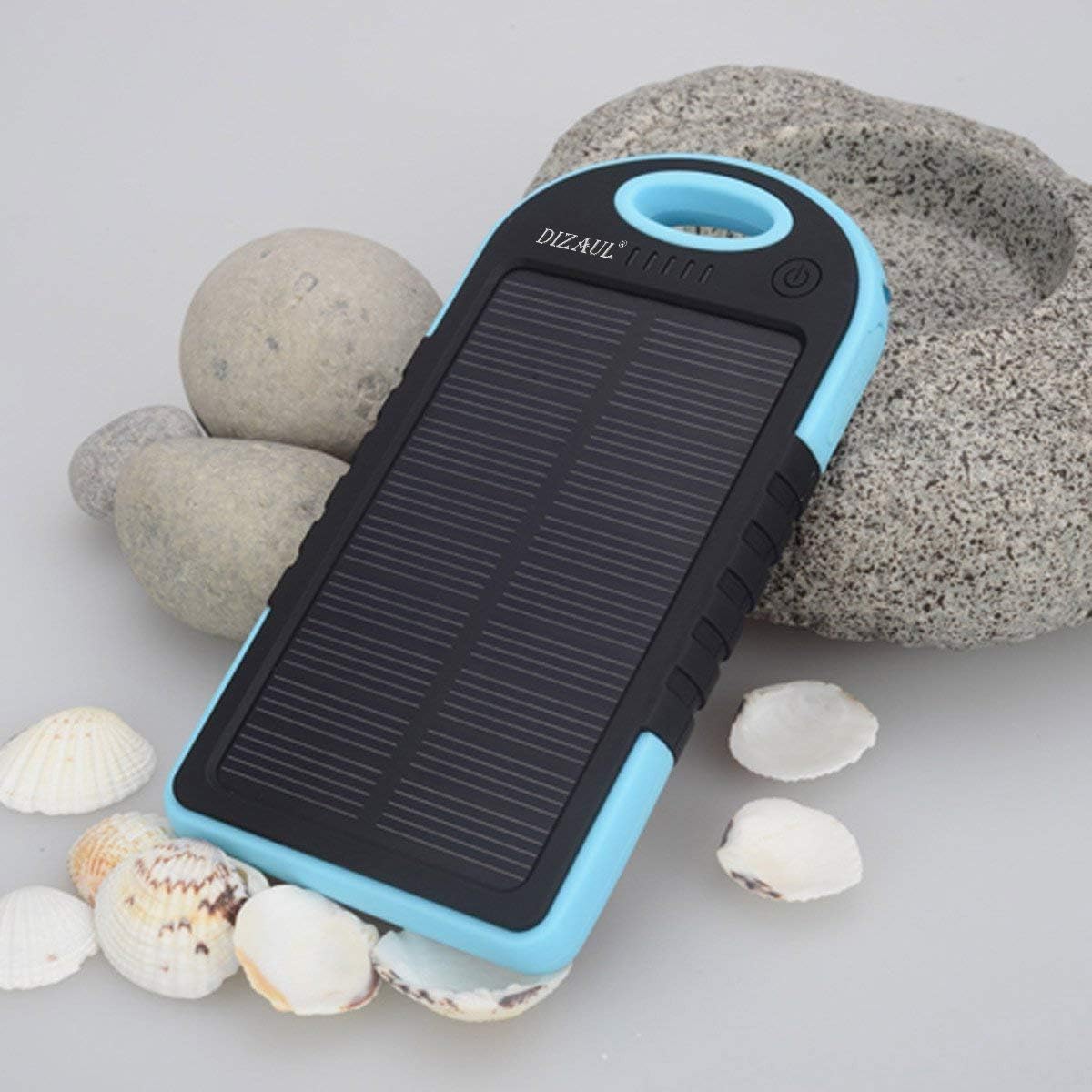 Dizaul Solar Charger, 5000mAh Portable Solar Power Bank Waterproof/Shockproof/Dustproof Dual USB Battery Bank Compatible with All Smartphones,iPhone,Samsung,Android Phones,Windows Phones,GoPro,GPS: Garden & Outdoor