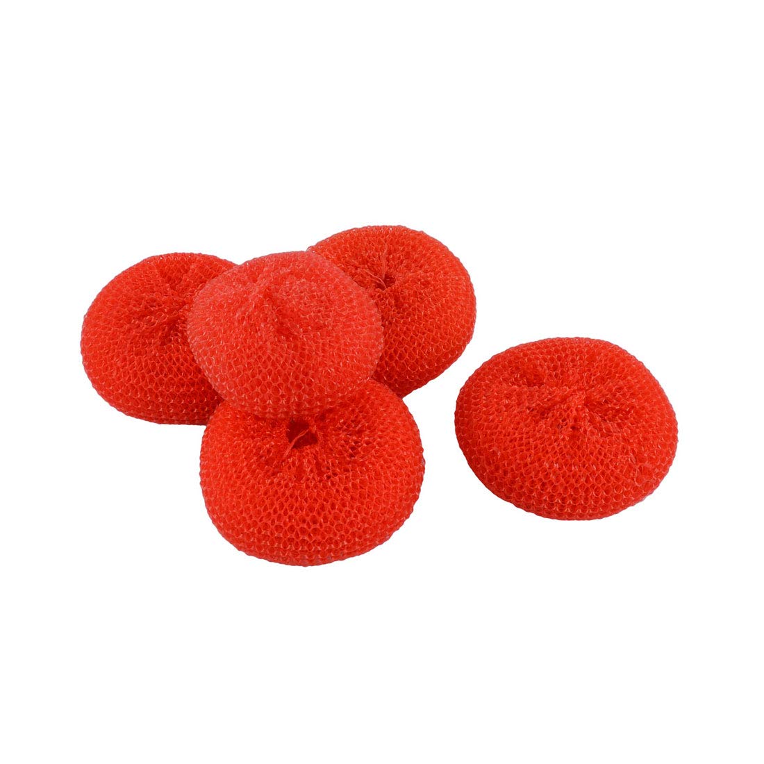 sourcingmap Plastic Kitchen Dish Pot Pan Mesh Scouring Washing Cleaning Scrubber Pad 5pcs Red