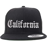 Trendy Apparel Shop California State Old English Embroidered Flatbill Snapback