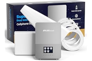APLUSBOOST Cell Phone Booster for Home Mutilroom,Cover 8000 Sq.Ft with 2 Indoor Antennas for Verizon, AT&T and All U.S. Carriers,5G 4G LTE Cell Signal Booster with HD LCD Display, FCC Approved