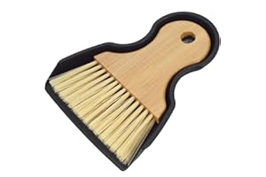 BSMstone Mini Broom and Dustpan Set Portable Hand Broom with Bamboo Handle Small Crumb Sweeper for Home, Bathroom, Kitchen, Car Interior, Office, Pet Areas (Black)