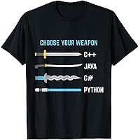 Amazon.com: Cool Developer T-Shirt Choose Your Weapon C++ Java