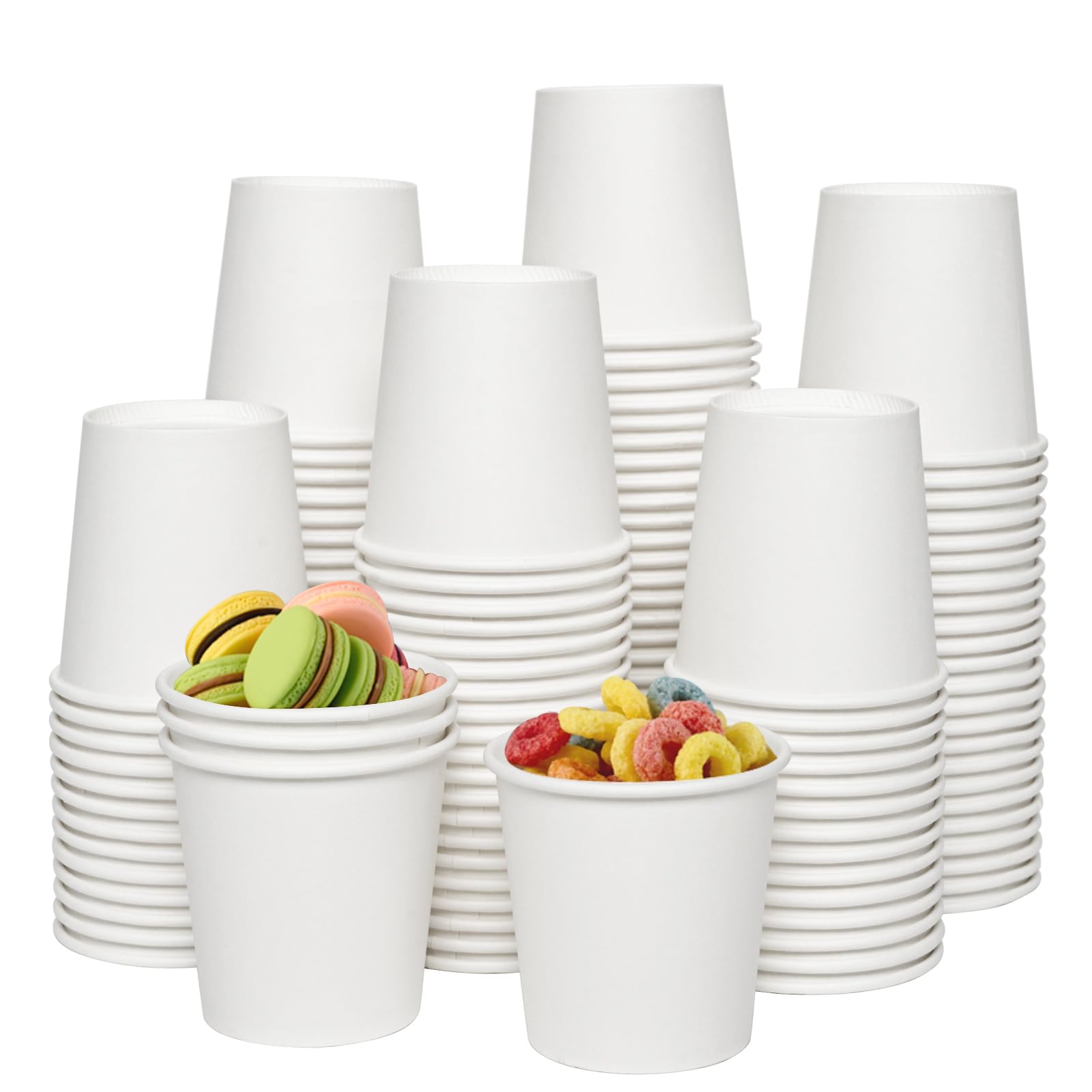 Photo 1 of JOLLY CHEF 300 Pack Disposable Paper Coffee Cups 4 oz, White Small Paper Cups, Perfect for Bathroom, Mouthwash, Espresso, Tea