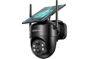 COOAU Solar Security Cameras Wireless Outdoor – Low-Light Rechargeable​​, Easy to Install, 2K 360° Camera for Home Security, Surveillance Cam with AI Smart Detection, Color Night Vision, IP66, Alexa