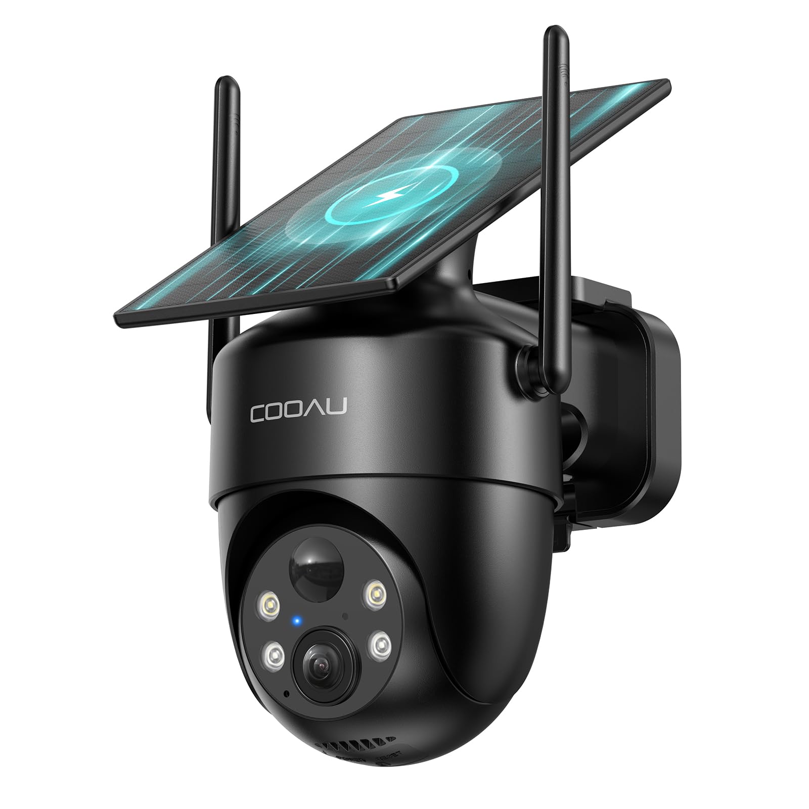 Photo 1 of **BROKEN CAMERA LEG** COOAU Solar Security Cameras Wireless Outdoor – Low-Light Rechargeable??, Easy to Install, 2K 360° Camera for Home Security, Surveillance Cam with AI Smart Detection, Color Night Vision, IP66, Alexa