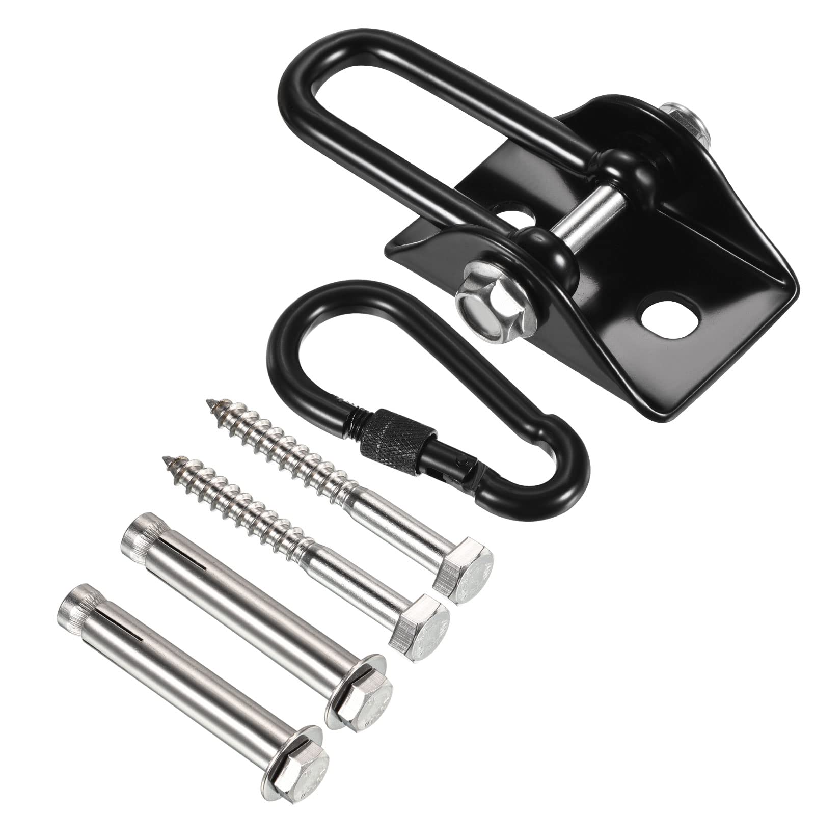 PATIKIL 1.6cm Heavy Bag Hangers Brackets, Steel Swing Hanger Boxing Mount Hooks with 2 Screws 2 Expansion Bolts Snap Ring for Ceiling Wood Beam