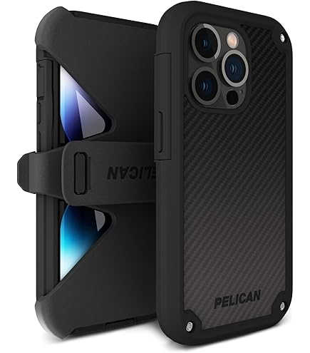 Pelican Shield Kevlar Series - IPhone 14 Pro Max Case 6.7" [Compatible With MagSafe] [21FT Military Grade Drop Protection] Magnetic Charging IPhone Case Cover With Belt Clip Holster Kickstand - Black - View #5