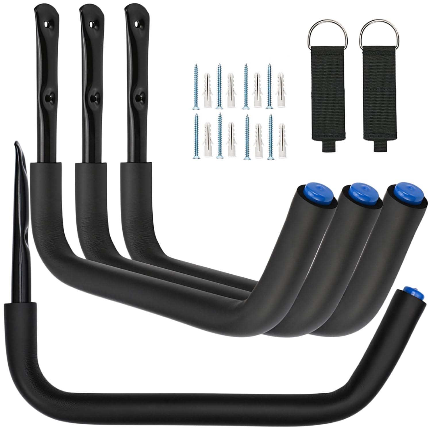 Locawaya Kayak Storage Hooks, 38cm Heavy Duty Garage Wall Mount Rack, Garage Storage Hangers for Canoe, Surfboard, Snowboard