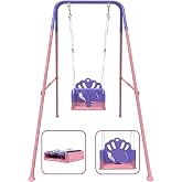 Foldable Toddler Swing Set for Indoor &amp; Outdoor | Baby Swing Set for Backyard, Safe and Durable Design, Grow with Your Child (Pink)