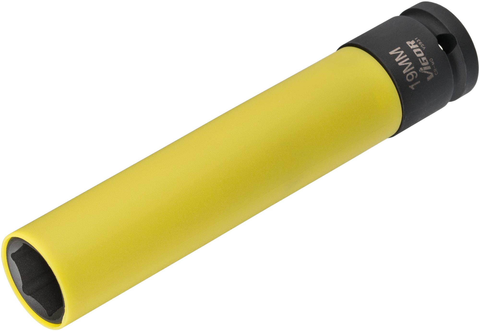 ViGOR Chiave a bussola SW19 Extra Lunga V5931, inserto per chiavi a bussola e macchine operatrici, attacco: cavo Quadrato 12,5 mm (1/2 pollice), uscita: profilo esagonale esterno, Extra Lunga