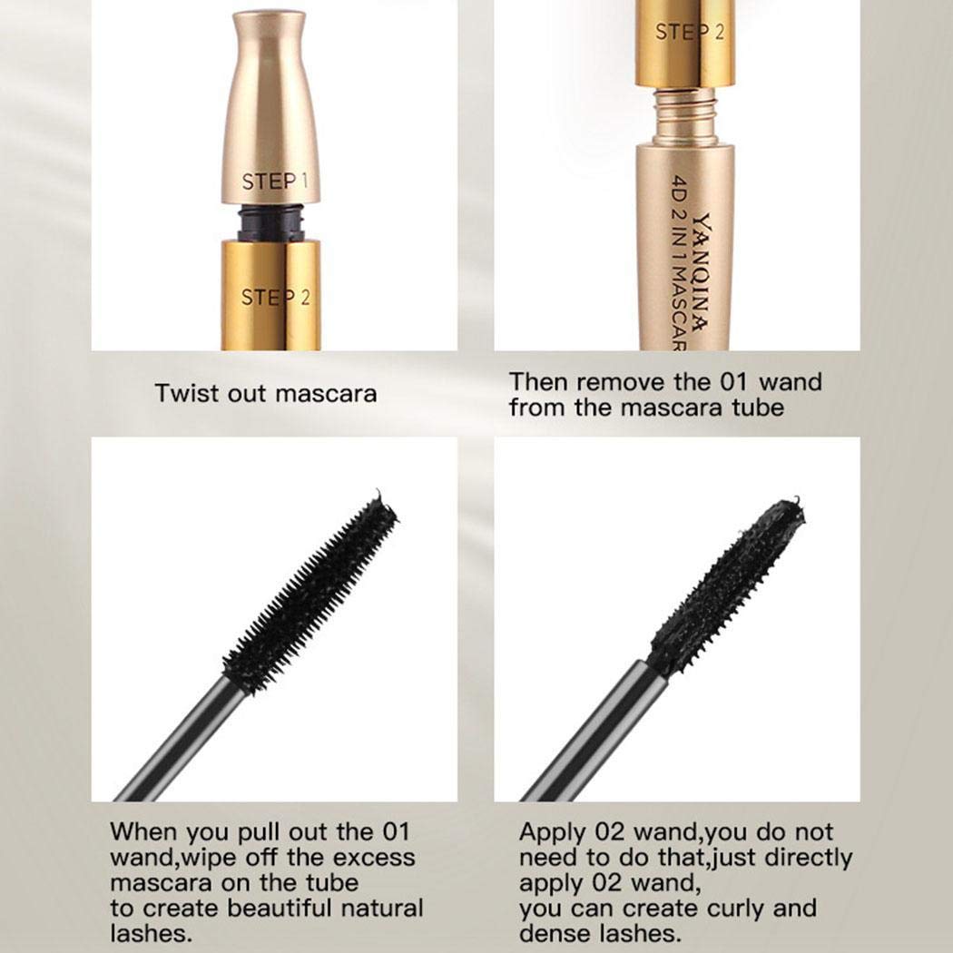 Dadiku Waterproof Mascara Lasting Thick Curling Eyelash Double Head Mascara Mascaras