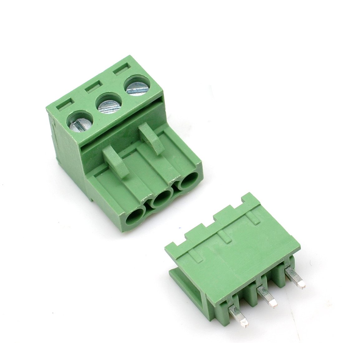 Oiyagai 20 Sets 3-Pin Pluggable Screw Terminal Block, 5.08mm Pitch PCB Male-Female Connector, 300V 15A, Plug-In Wire Connector for Power Supply, Signal Distribution, Industrial Control