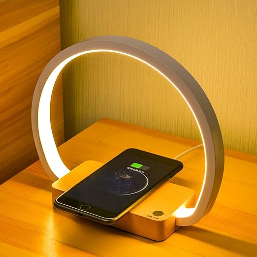 Bedside Lamp Wireless Charger LED Desk Lamp with Touch Control 3 Light
