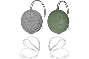 Smlpuame 4 Pack Pacifier Holder Case Set,2 Silicone Portable Pacifier Cover Pouch Bag for Diaper Bags Baby Carriage with 2 Transparent Pacifier Storage Container Box,Easy to Clean,(Pink & Grey)