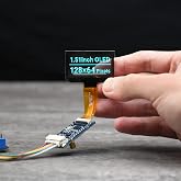 Waveshare 1.51inch Transparent OLED 128&times;64 Resolution Compatible with Raspberry Pi 4B/3B+/3A+ Embedded Independent Driver Chip SPI/I2C Interfaces Light Blue Color Display