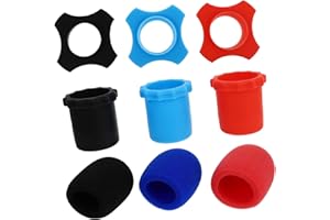 GETAJGHSD 9pcs Mic Anti-Slip Silicone Ring and Sponge Protective Covers Microphone Dust Shields for Standard