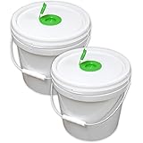 Texas Ragtime 2 Empty Plastic Buckets Wet Wipe Roll Dispenser with Pop Up Cap (White)